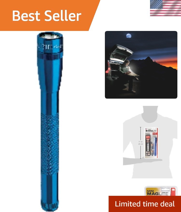 Compact Blue LED Flashlight with Holster - Durable & Multi-Mode for Emergencies