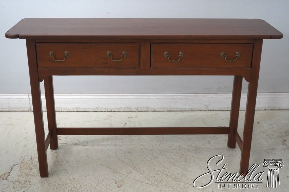 LF70575: Bench Made Cherry Chippendale 2 Drawer Sofa Table
