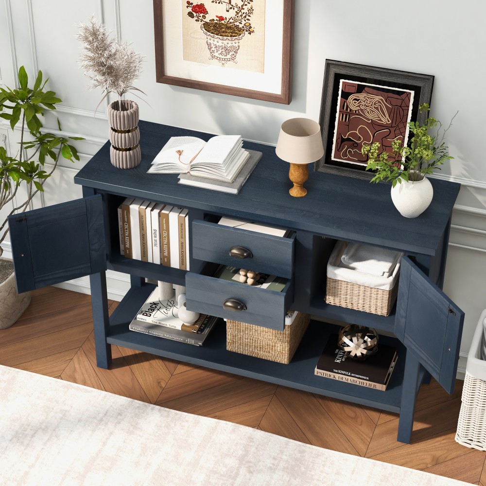 46'' Solid Wood Sideboard Console Table Storage Cabinets for Living Room Kitchen