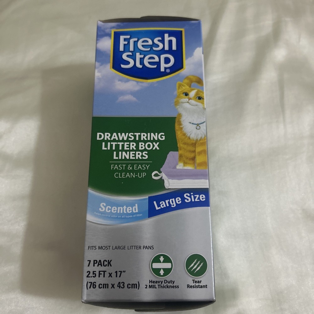 Two Boxes Fresh Step Drawstring Litter Box Liners Large Scented 14 count (2x7ct)