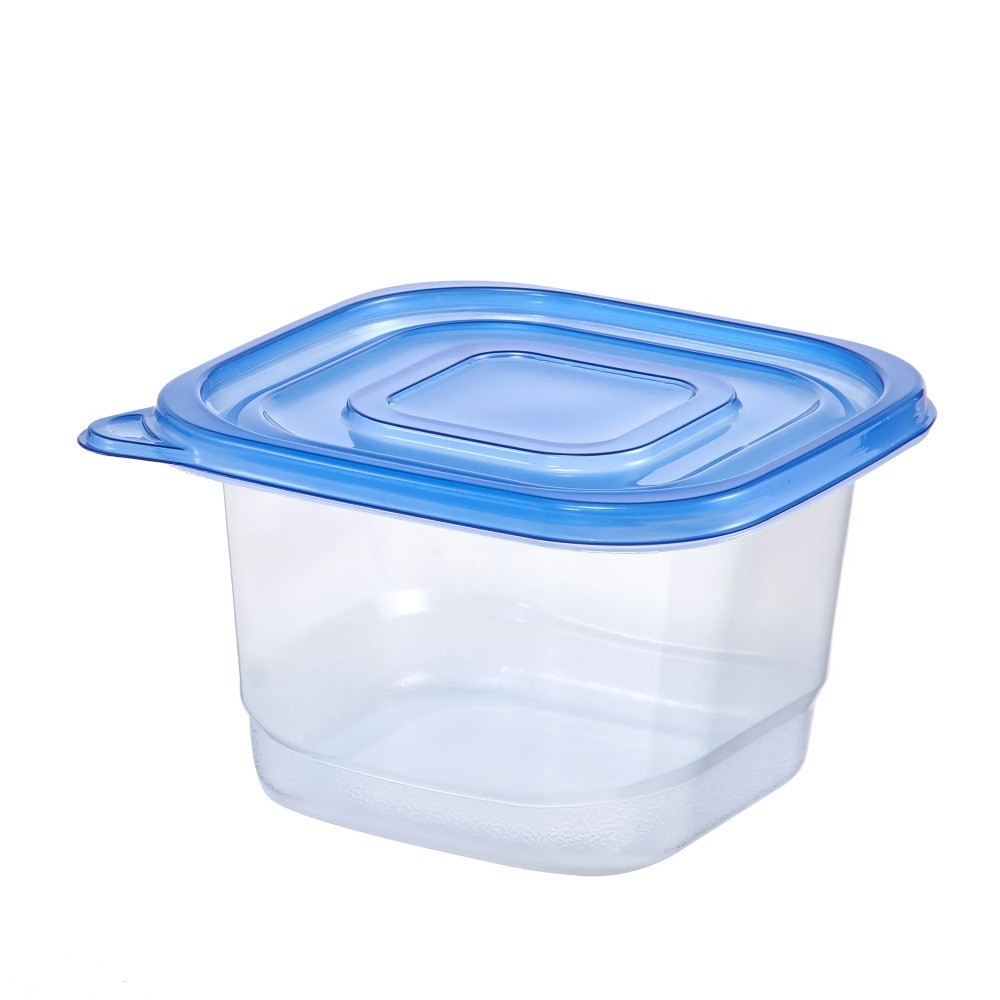 3-Pack 4.4 Cup Plastic Square Food Storage Containers with Lids