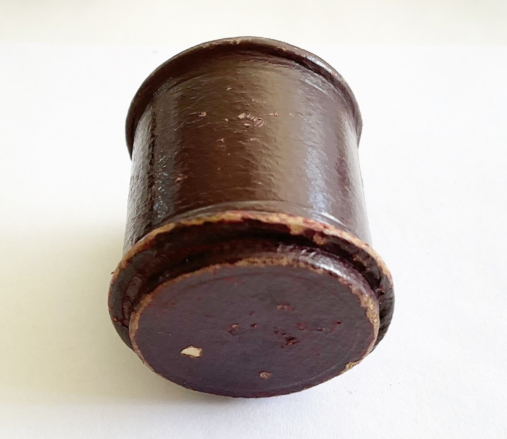 Antique Early Leather Thimble Box
