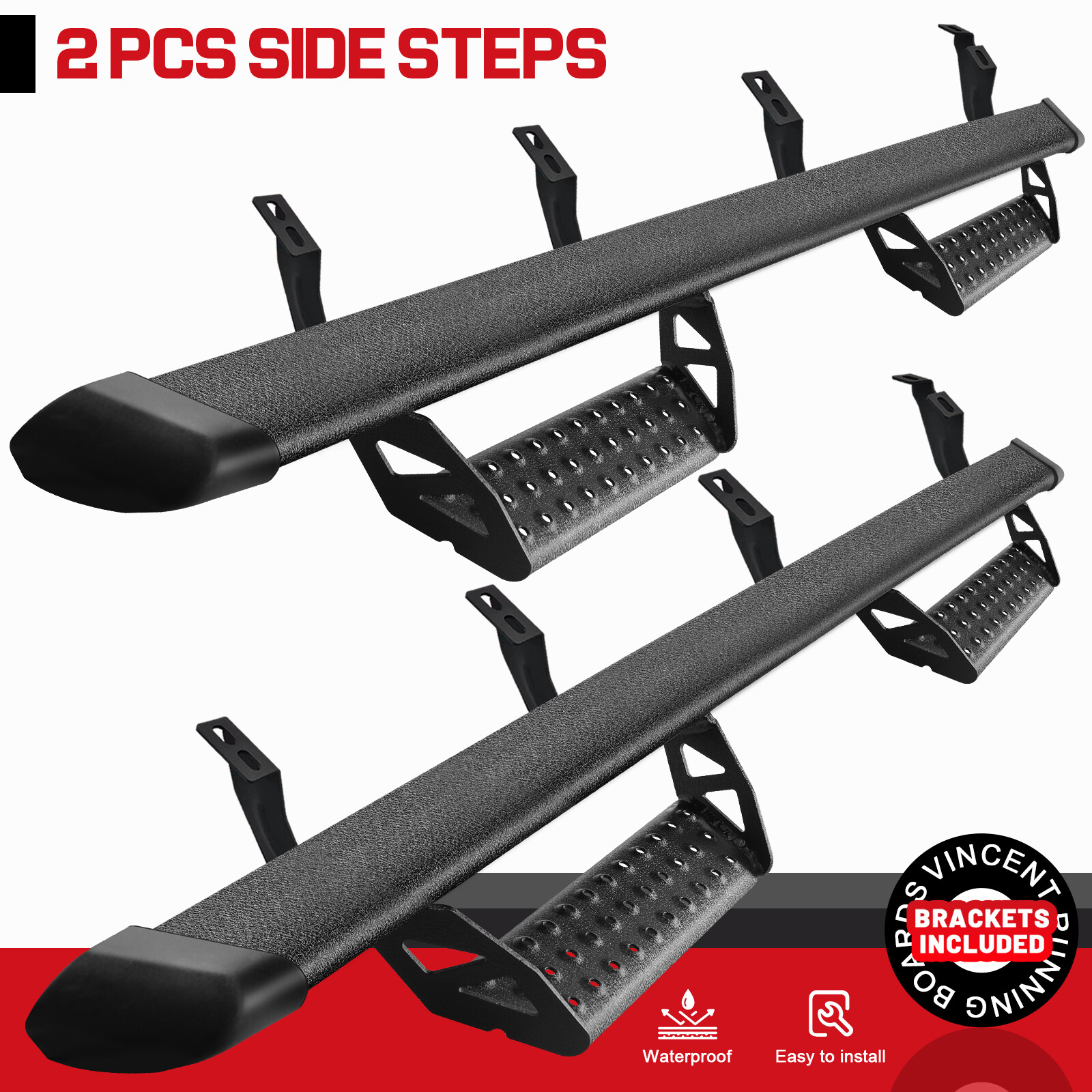 For 24-26 Toyota Tacoma Double/Crew Cab Drop BCTA Running Board BLK Side Step