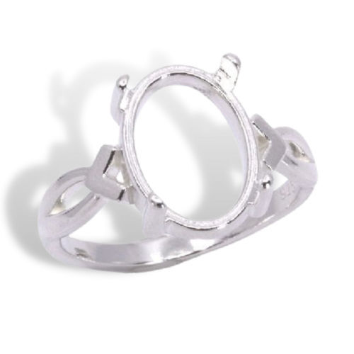 Oval Cabochon Vee Design Ring Mounting