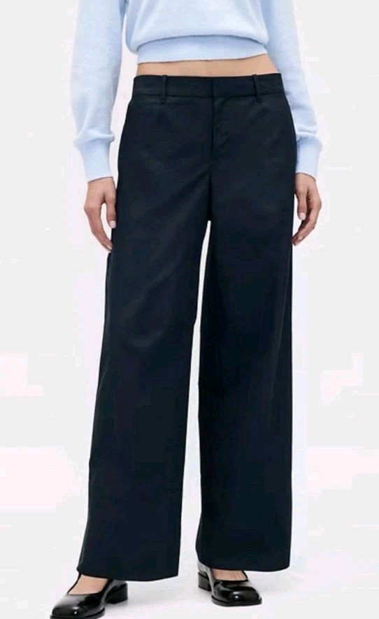 GAP x Sandy Liang Mid Rise Bow-Back Navy Blue Khakis, LTD ED - Women’s Size 10