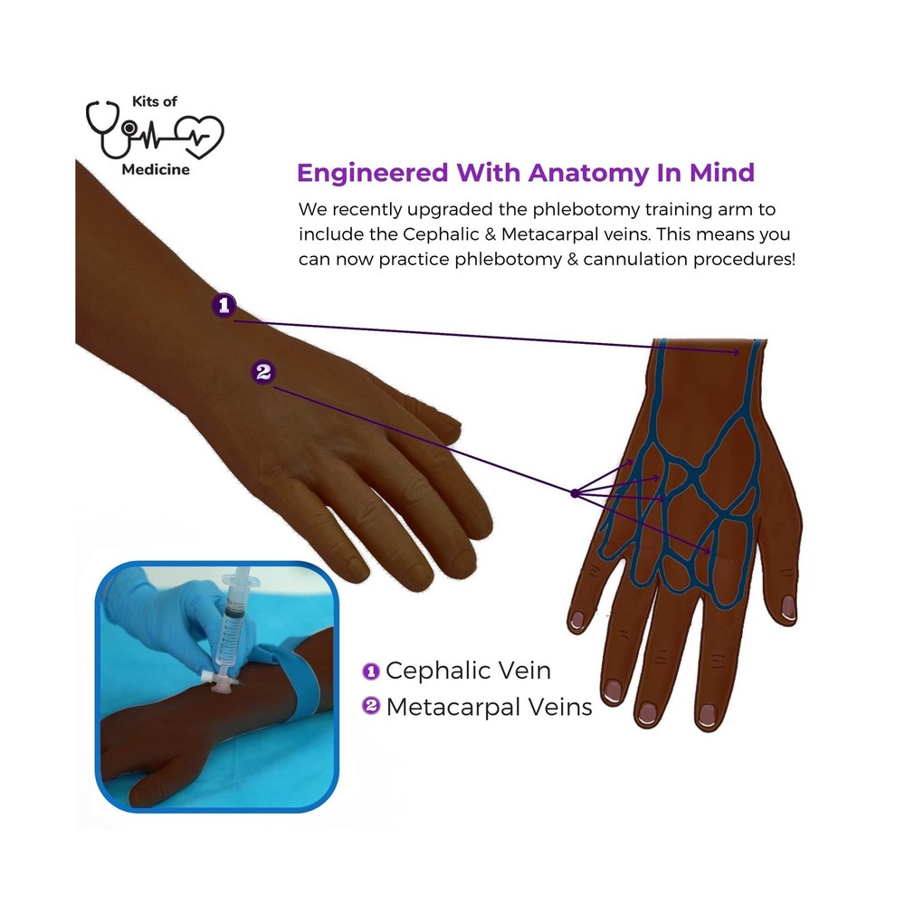 Phlebotomy Training Kit | IV, Venepuncture, Phlebotomy Arm Practice Kit | Phl...