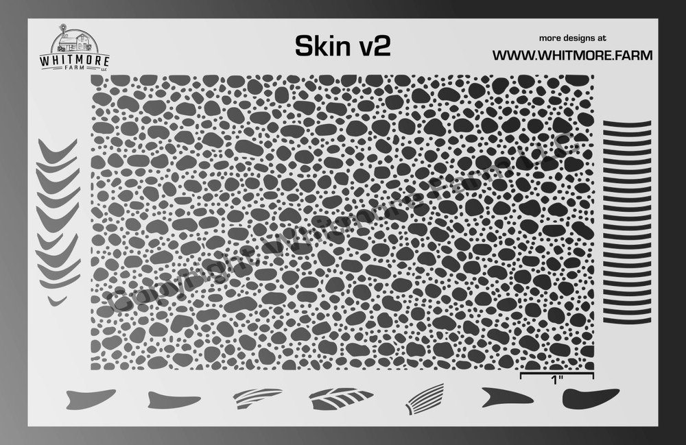 Skin v2 texture mesh airbrush stencil - Mylar Reusable