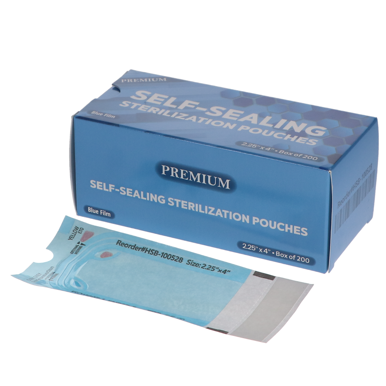 House Brand Dentistry 100528 Sterilization Pouches 2.25"X4" Paper Film 200/Pk
