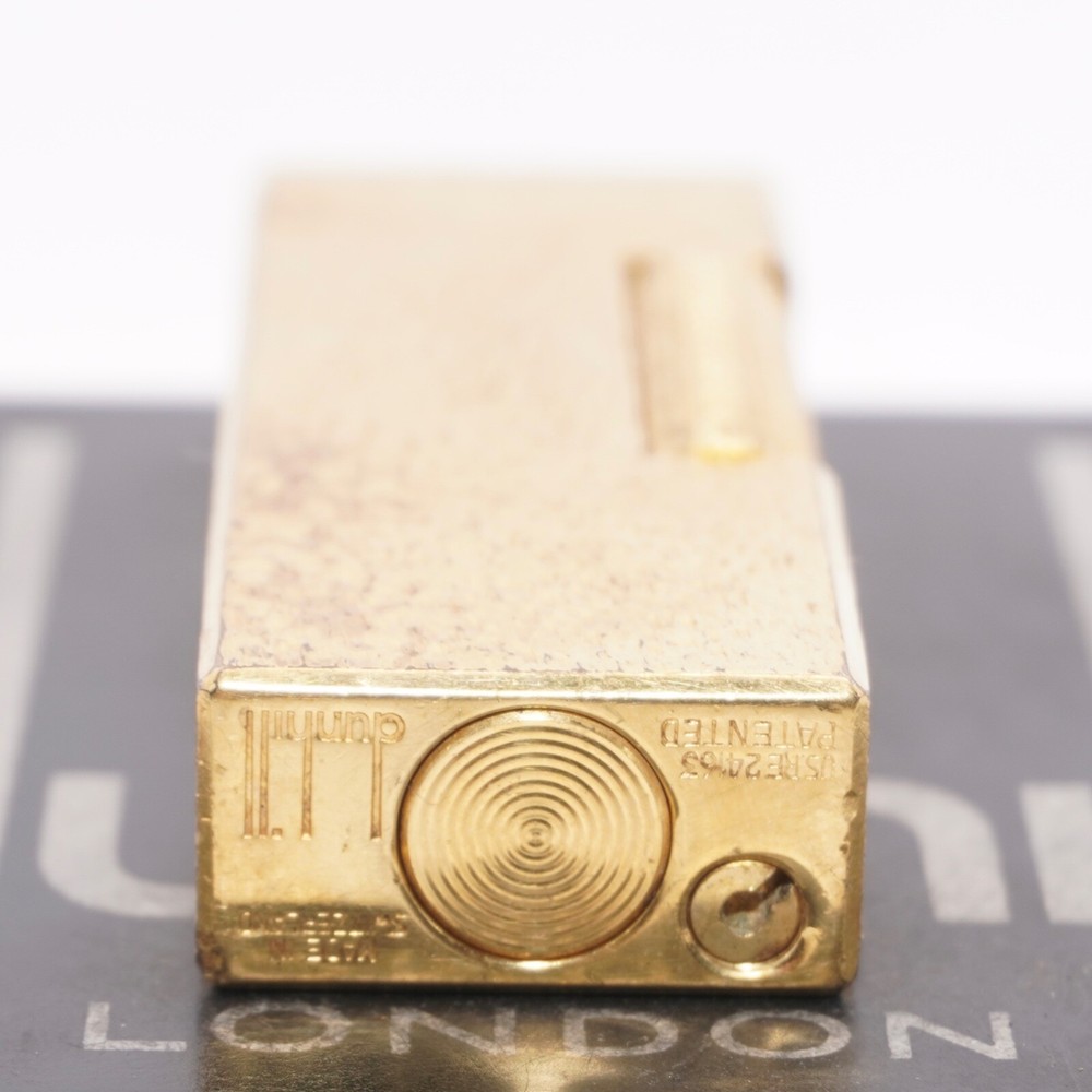Dunhill Roller Gas Lighter Gold Sand Pattern-Ultrasonically cleaned_Working