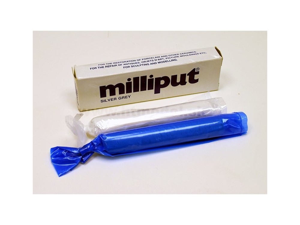 Milliput EPOXY PUTTY Moldable Dries Hard 4OZ -SILVER-