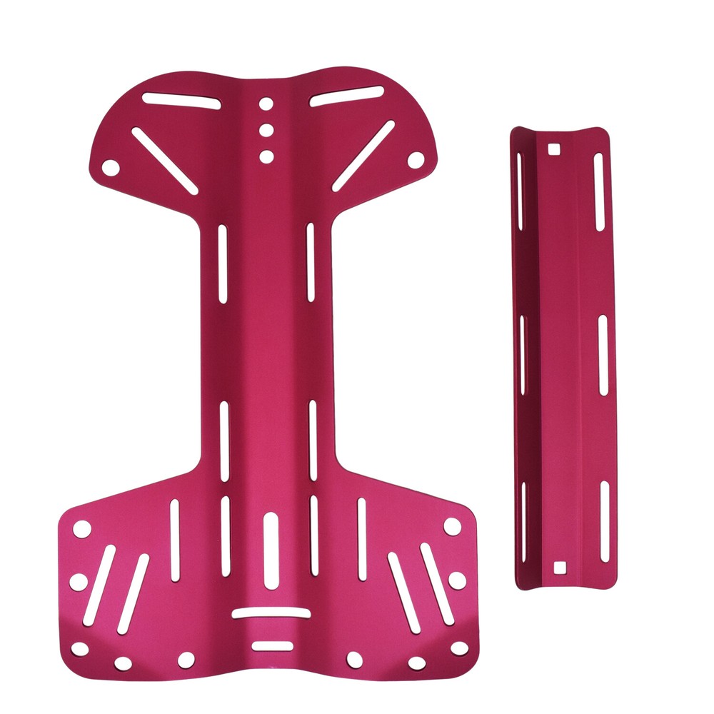 Scuba Tech Diving Low Volume Aluminum Backplate + Single Tank Adapter, Red