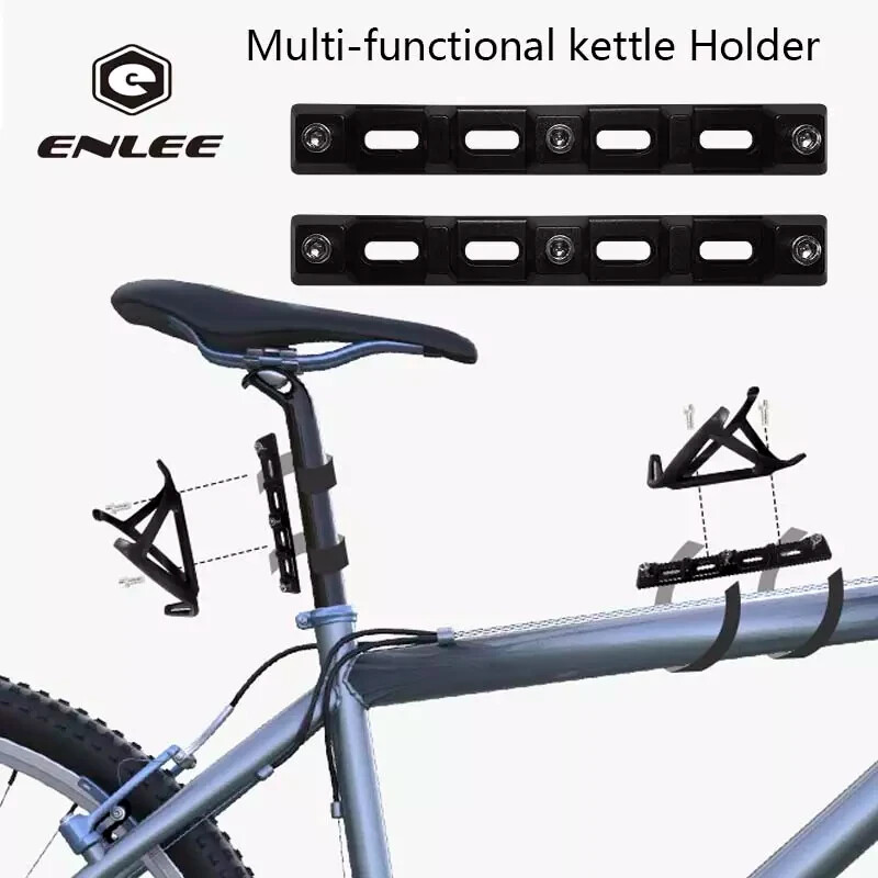 Bicycle Bottle Cage Mount Anywhere Adapter Adjustable Water Frame Fork Rack Set