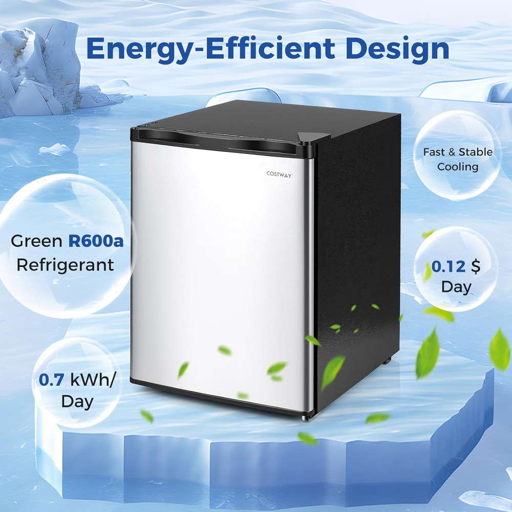 2.1 Cu.Ft Small Freezer, Compact Upright Mini Freezer W/Reversible Single Door,