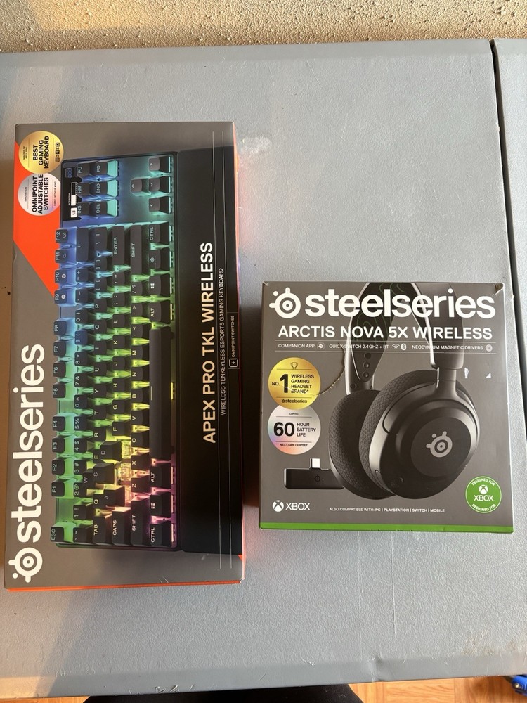 SteelSeries Apex Pro TKL Wireless Gaming Keyboard & Arctis Nova 5X Headset