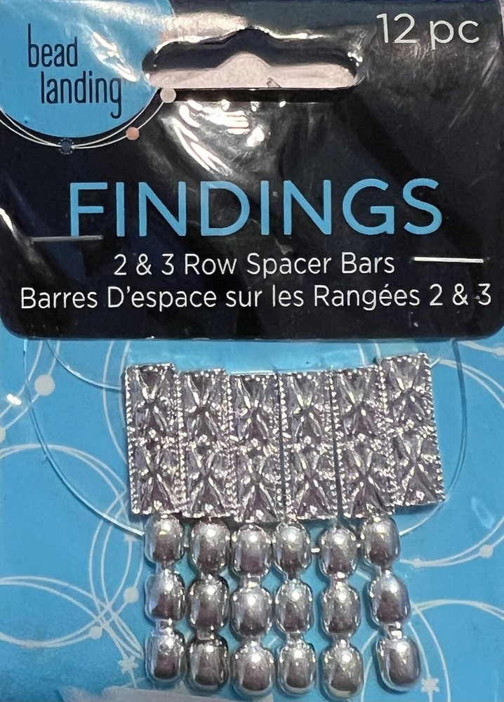 2 & 3 Row Silver Spacer Bars 12 piece
