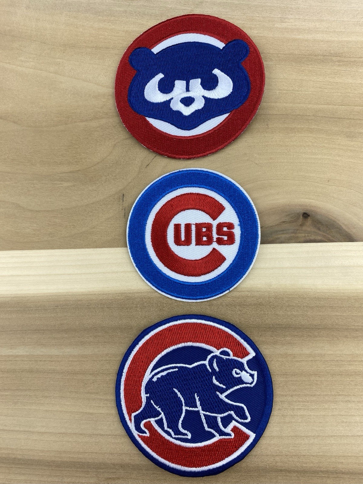 Set Of 3 Chicago Cubs Embroidered Iron On Patches 3”