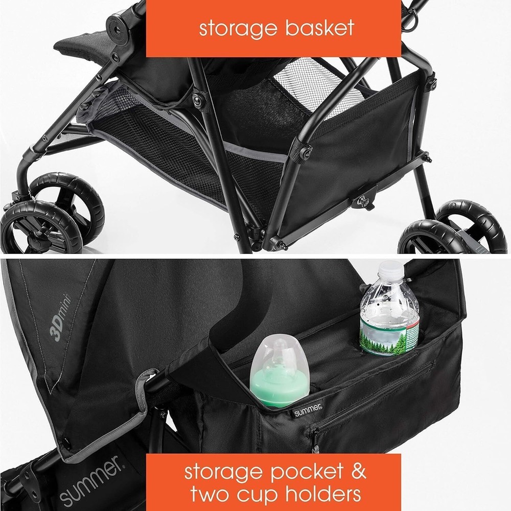 3D Mini Convenience Stroller Lightweight Stroller w/ Compact Fold MultiPosition