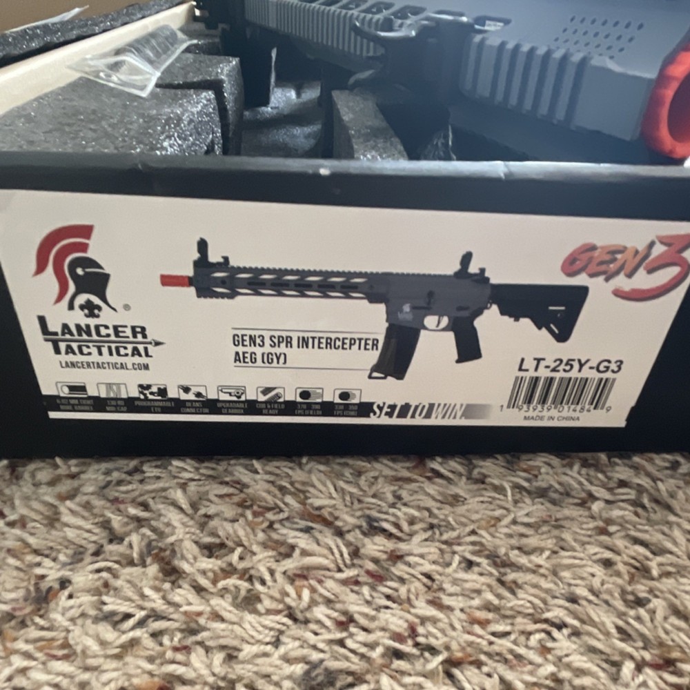 Lancer Tactical Gen3 SPR Intercepter AEG Airsoft Replica Rifle Bundle