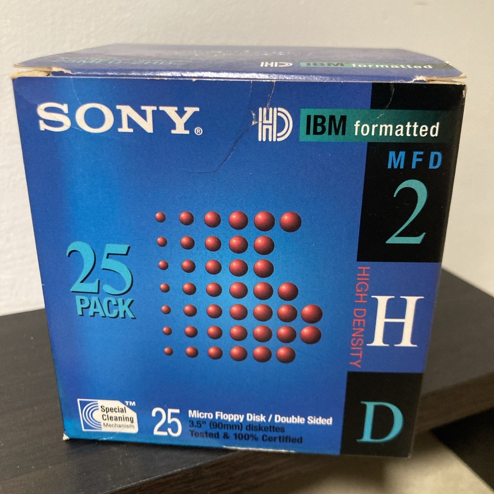 (22) Sony HD IBM Formatted MFD 2 Micro Floppy Disk Double Sided 22 Pack 2HD 3.5