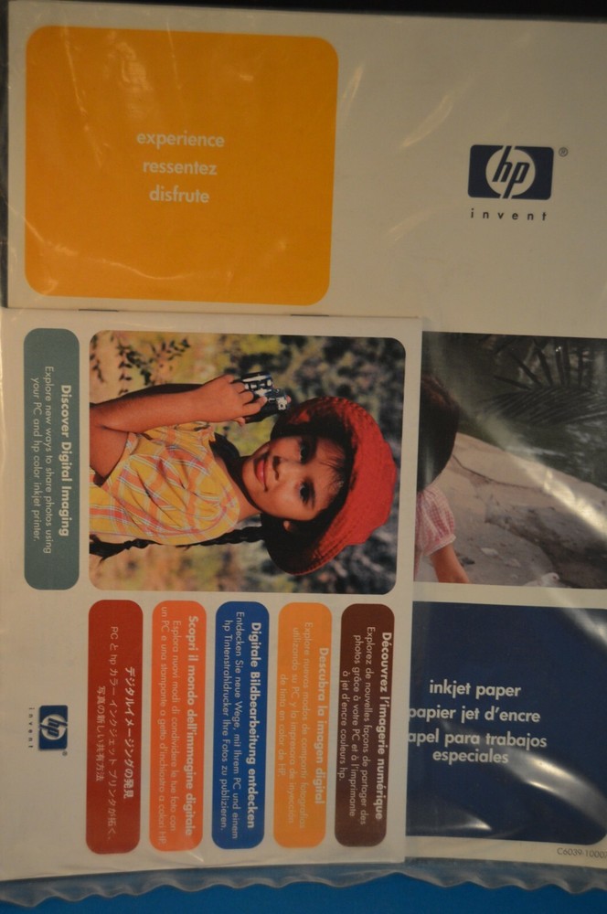 HP PRINTER 2001 "INVENT" "Discover Digital Imaging" NOS MIP inserts - brochures