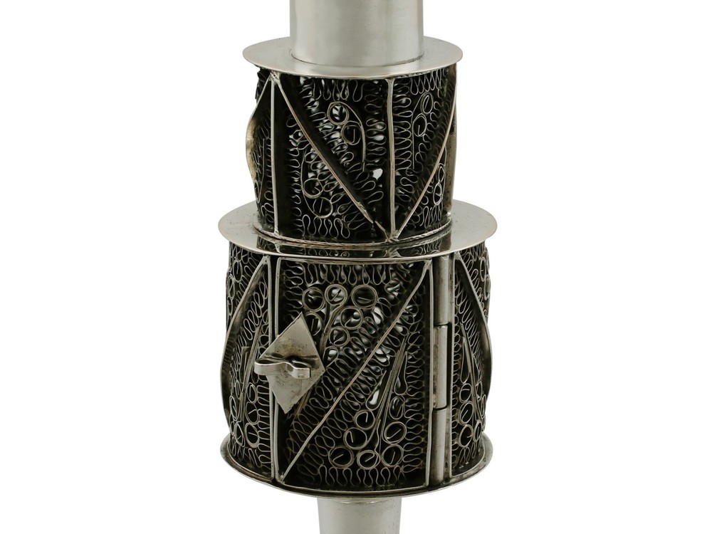 Antique German Silver Spice Tower Circa 1880