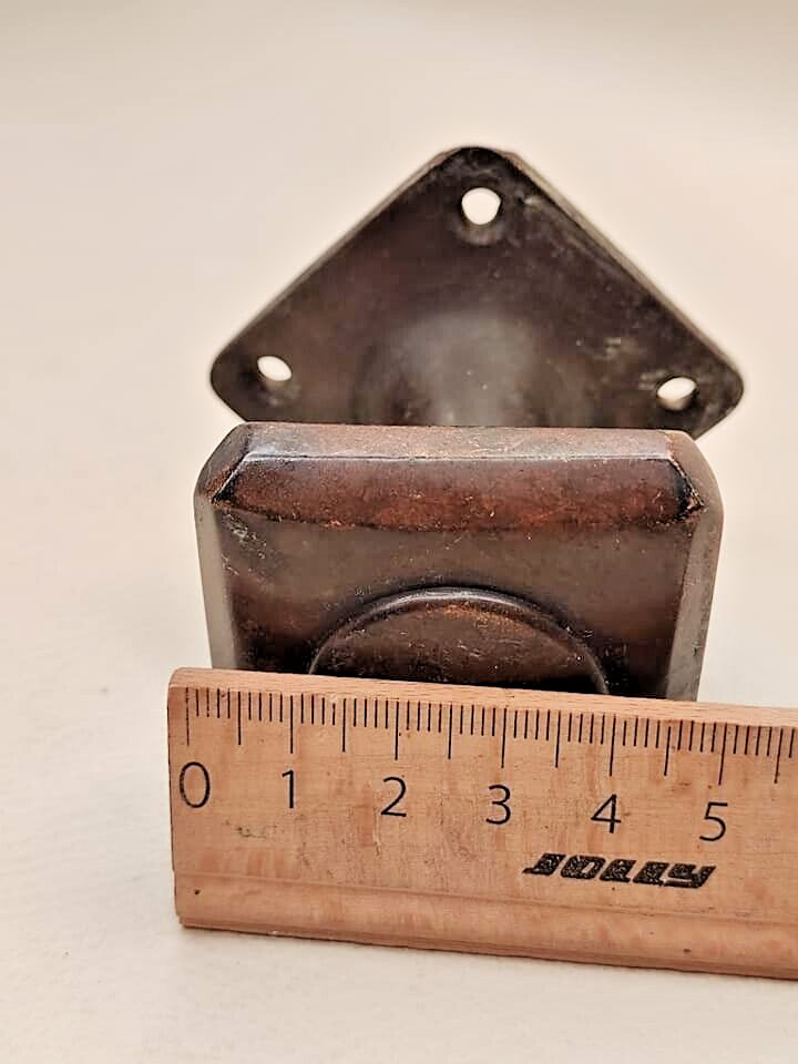 Front Door Knob Handle Antique Brass Pull Octagonal With Back Plate