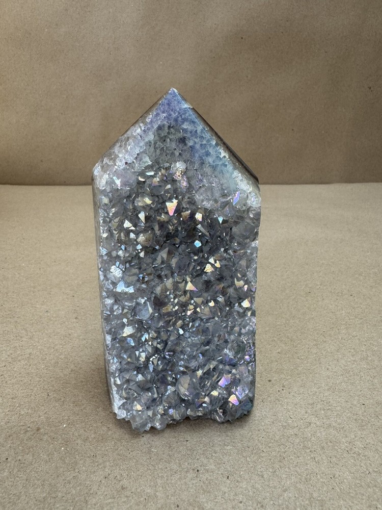 Titanium Quartz crystal open smile Obelisk