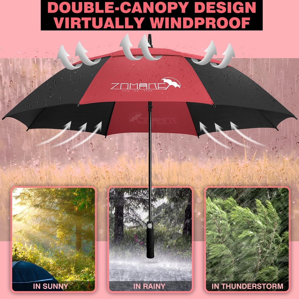 ZOMAKE 62/68 Inch Golf Umbrella Large Oversized Stick Windproof Automatic Open