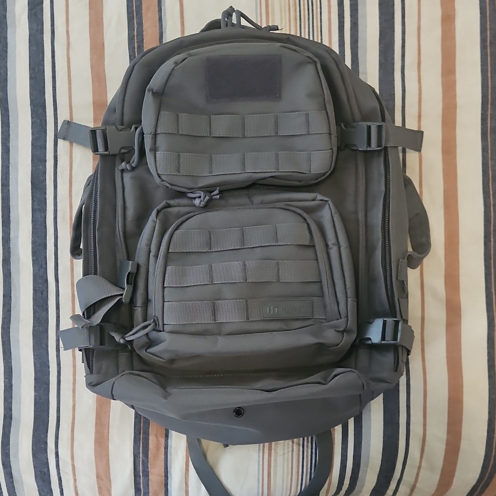 Highland Tactical Backpack with MOLLE Webbing, Compartments, Zip & Buckle