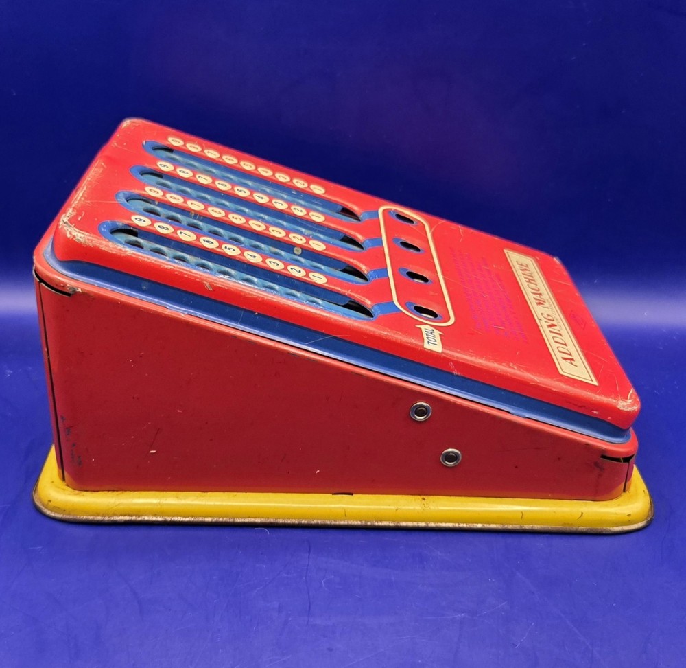 Vintage 1940's Wolverine Supply & Mfg Co. Metal Finger Pull Adding Machine ~ USA