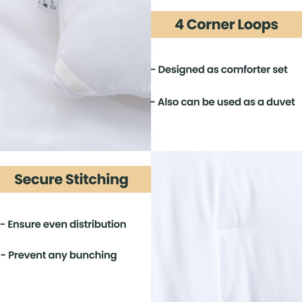 Boho Full Size Comforter, Soft Bedding Set, 80x90 Inch, 3 Piece, White