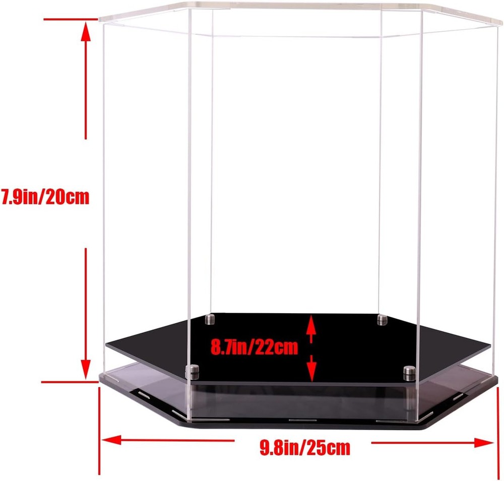 Clear Hat Display Case，hat case for Transparent+black