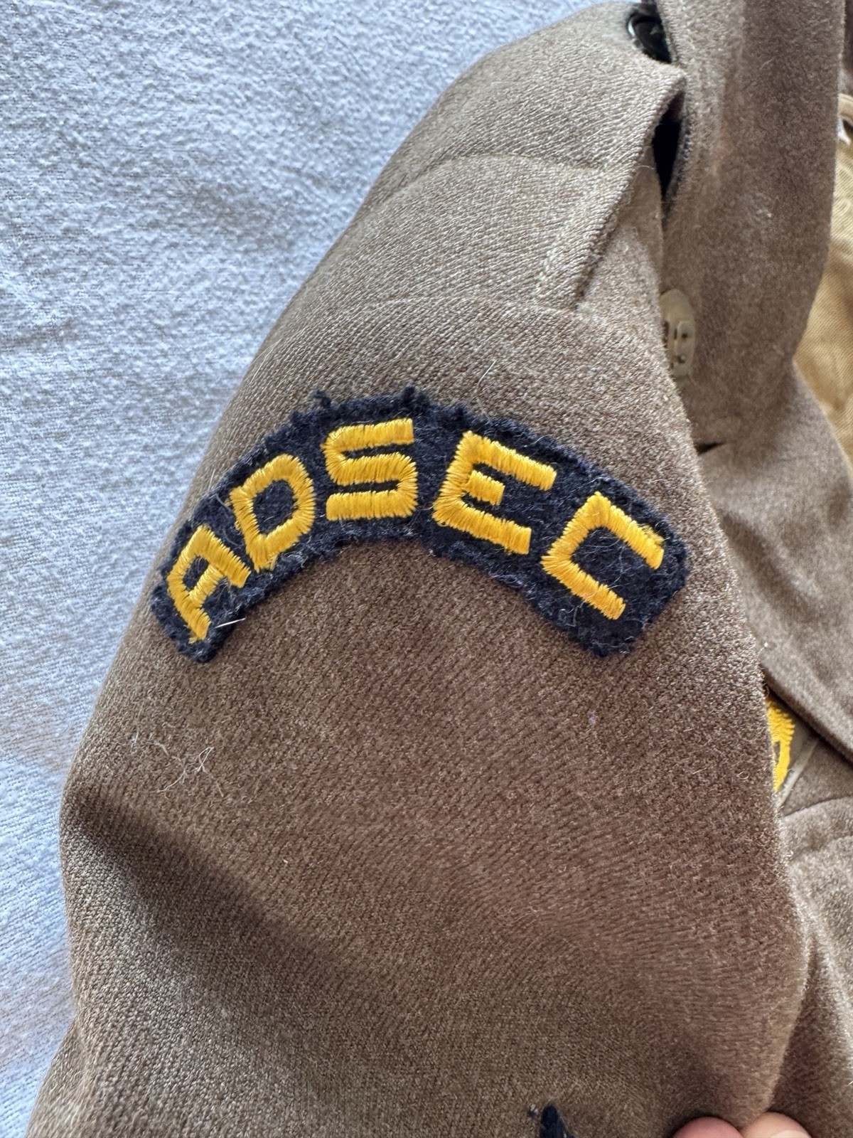 WWII ADSEC Army HQ Patched Ike Jacket W/Awards And Name ID