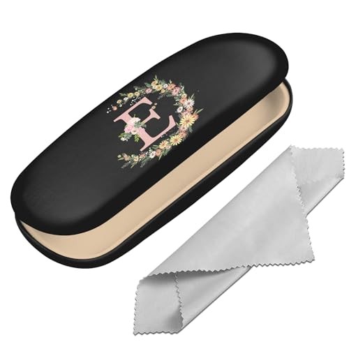 Eyeglasses Case Hard Shell Initial Letter Protective Case for Glasses Letter-e