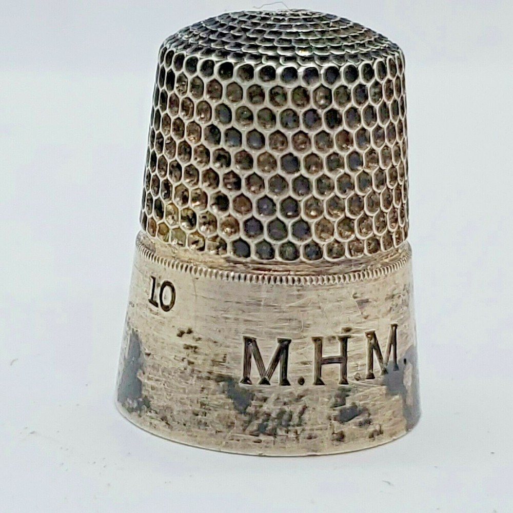 Sterling Silver Sewing Thimble, Size 10 unmarked MHM