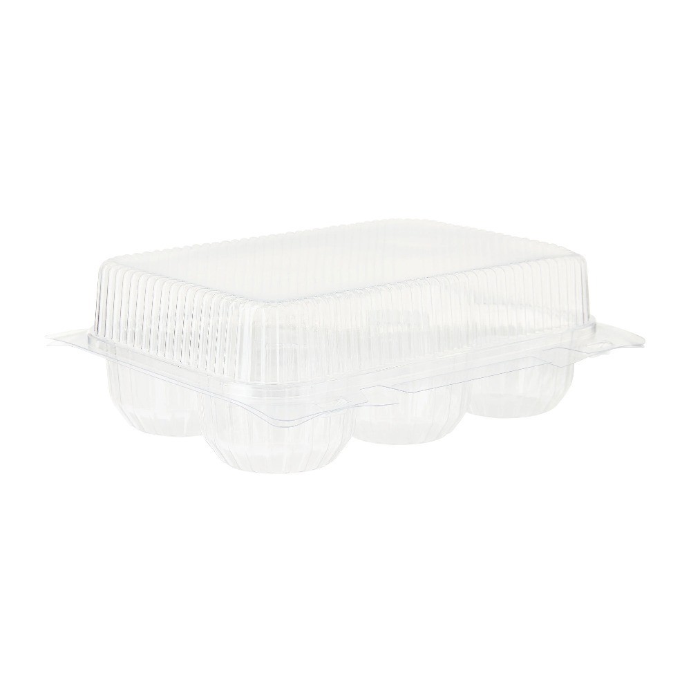 Clear Plastic Cupcake Boxes 4 Pack Bakery Display Containers with Lids