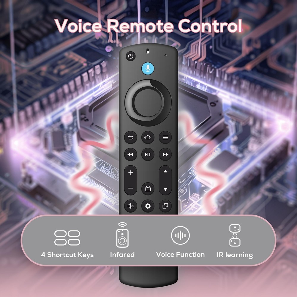 Replacement Voice Remote Control for Fire Series, TV Cube/Stick, Black