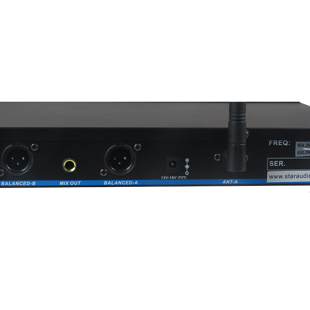 2CH UHF Wireless Microphone System Handheld Microphone Headset Lapel Audio Mics