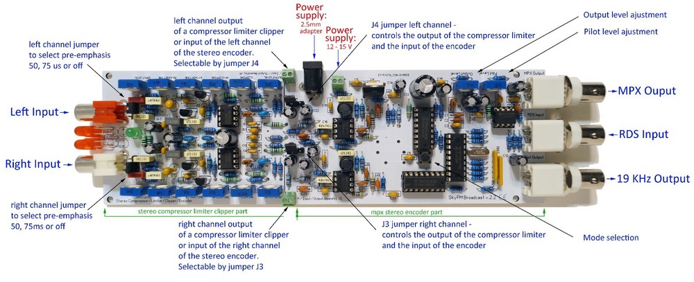 Stereo Compressor Limiter Clipper Encoder for FM broadcasting