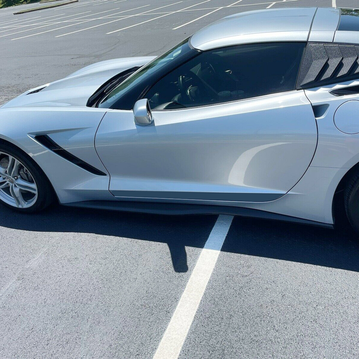 For 14-19 Chevrolet Corvette C7 stingray Side Skirt Z06 Style Rocker Panel Black