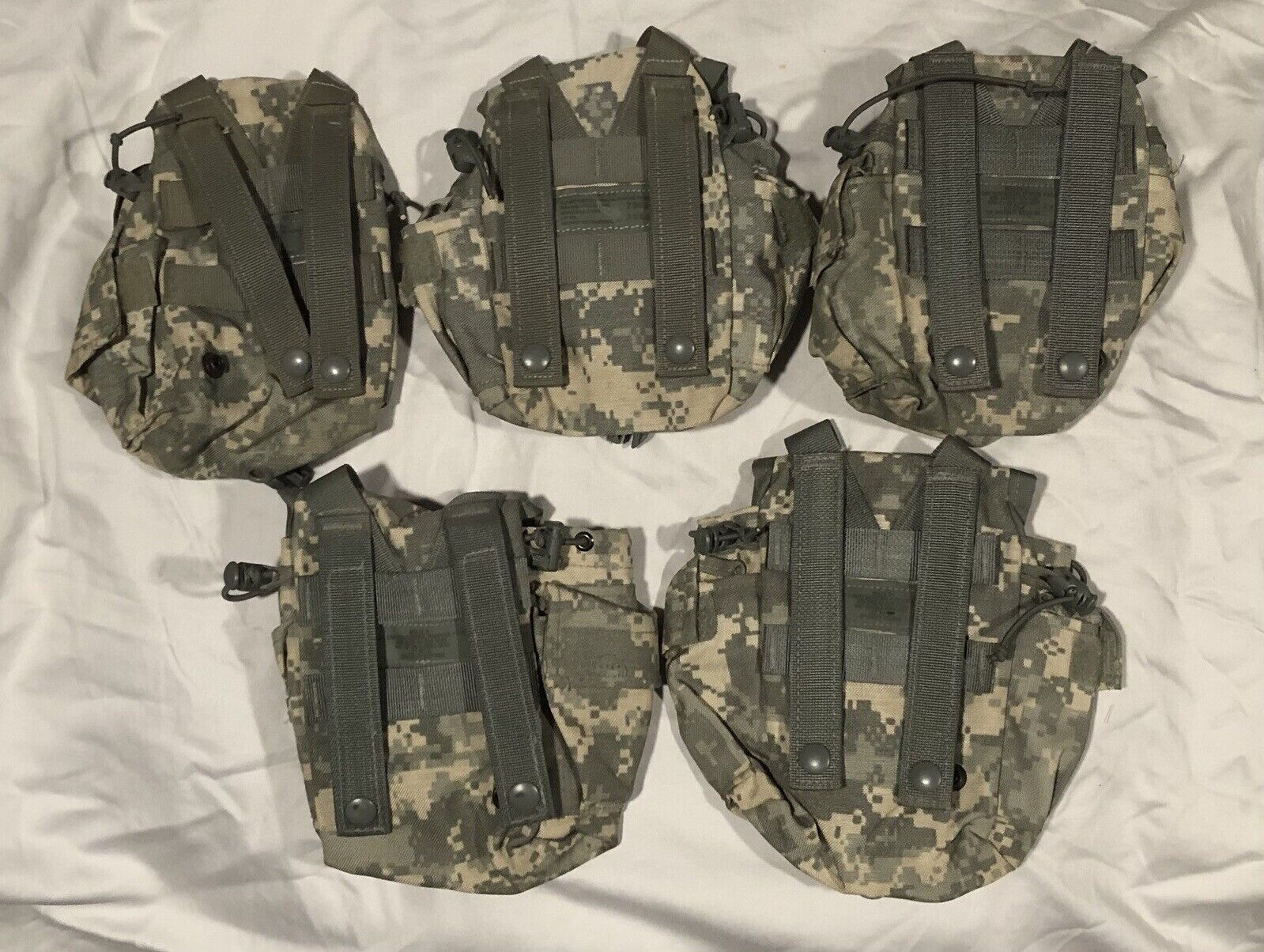 5 Pack MOLLE II 1 QT Canteen Cover / General Purpose Pouch ACU VGC