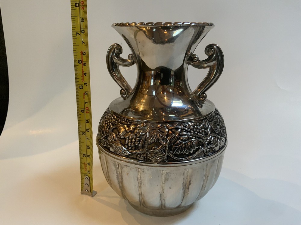 International Silver Silverplate Vase-Grapevines 7 1/4”