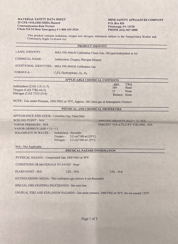 MSA Model RP Flow Control Regulator
