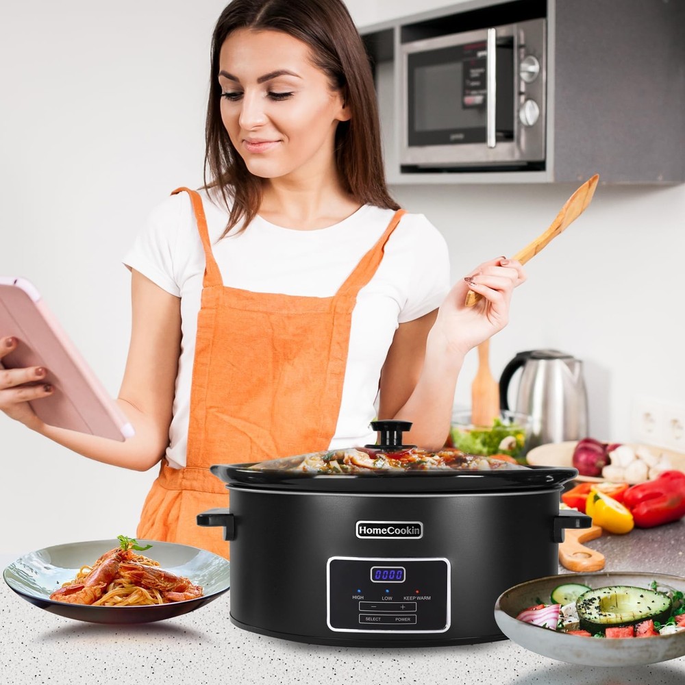 8 Quart Programmable Slow Cooker, Kitchen Appliances, Perfect Kitchen Small A...
