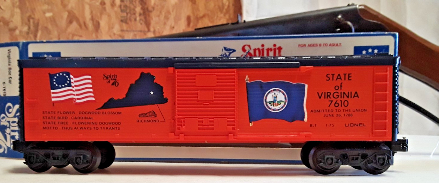 Lionel O Scale Spirit of 76 Commemorative Series State of Virginia 7610 (AA-661