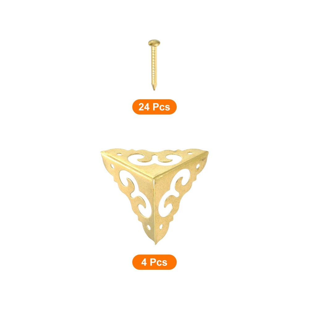 4 Pcs 30mm Decorative Box Corner Cover, Corner Protector, Gold