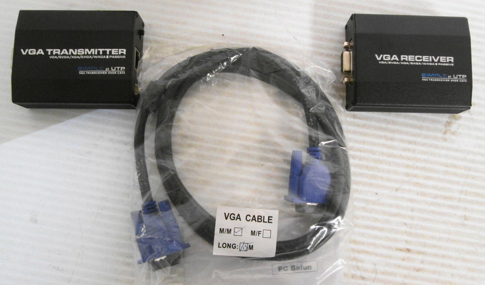 PC Balun VGE100 VGA Extender UTP with VGA Cable
