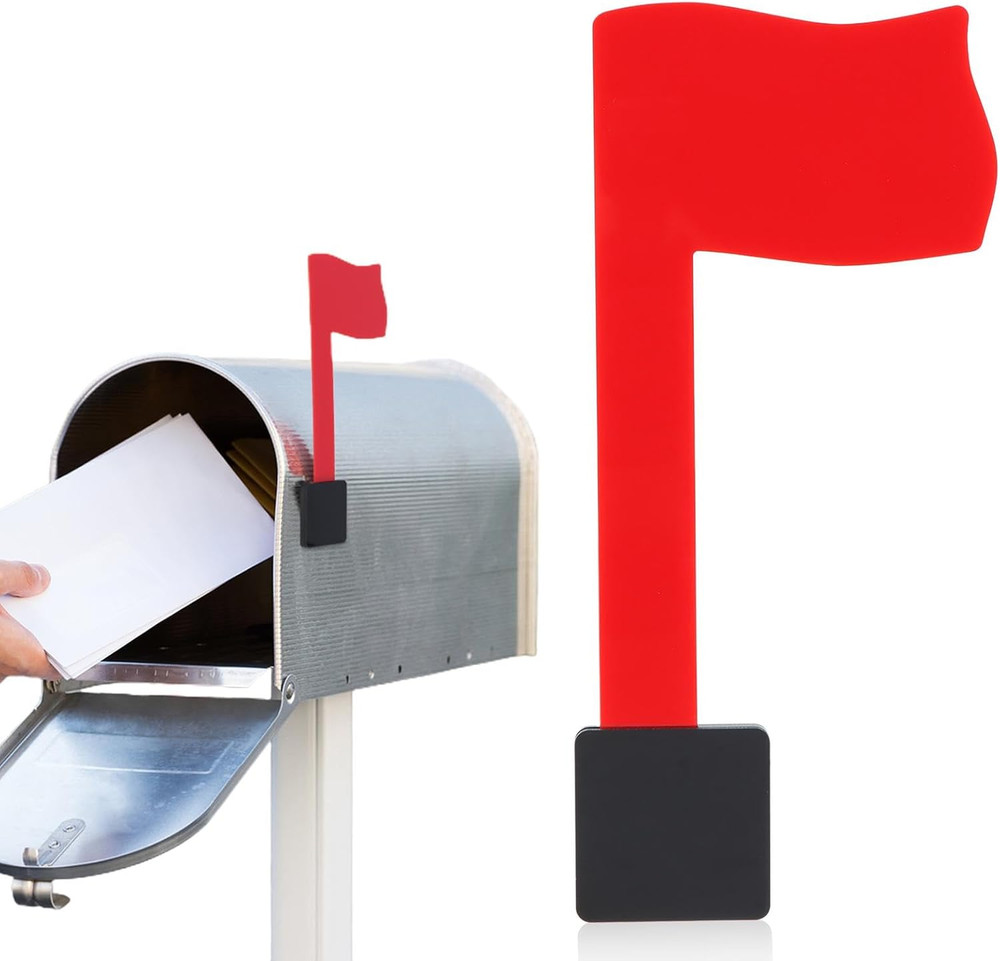 Mailbox Flag  Kit, Self Adhesive Red Mail Flag No Tools Installation, Universal