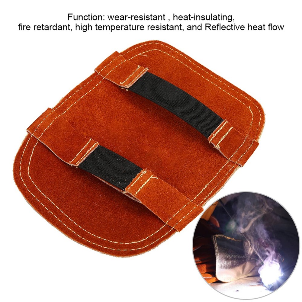 Welding Gloves Pad Heat Wrap Split Cowhide Leather Aluminized Back 8.3" Industry
