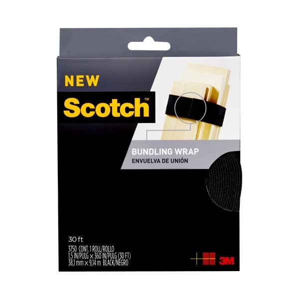Scotch Bundling Wraps & Straps: 1-1/2 in. width (Black)